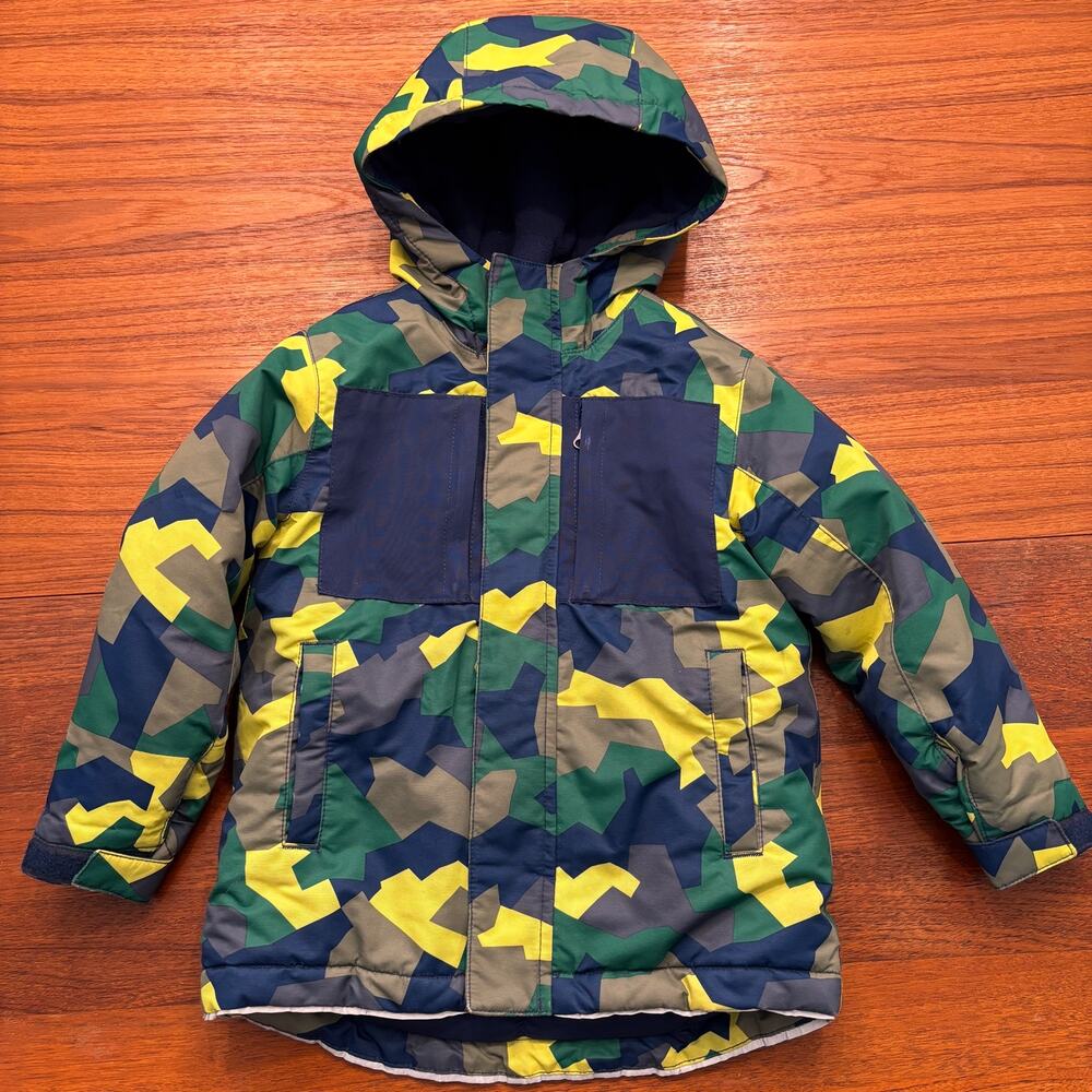 Hanna Andersson Boy's Blue Green Yellow Snow Ski Jacket size 4